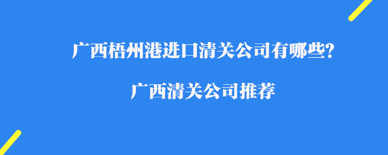 廣西梧州港進口清關(guān)公司有哪些？廣西清關(guān)公司推薦